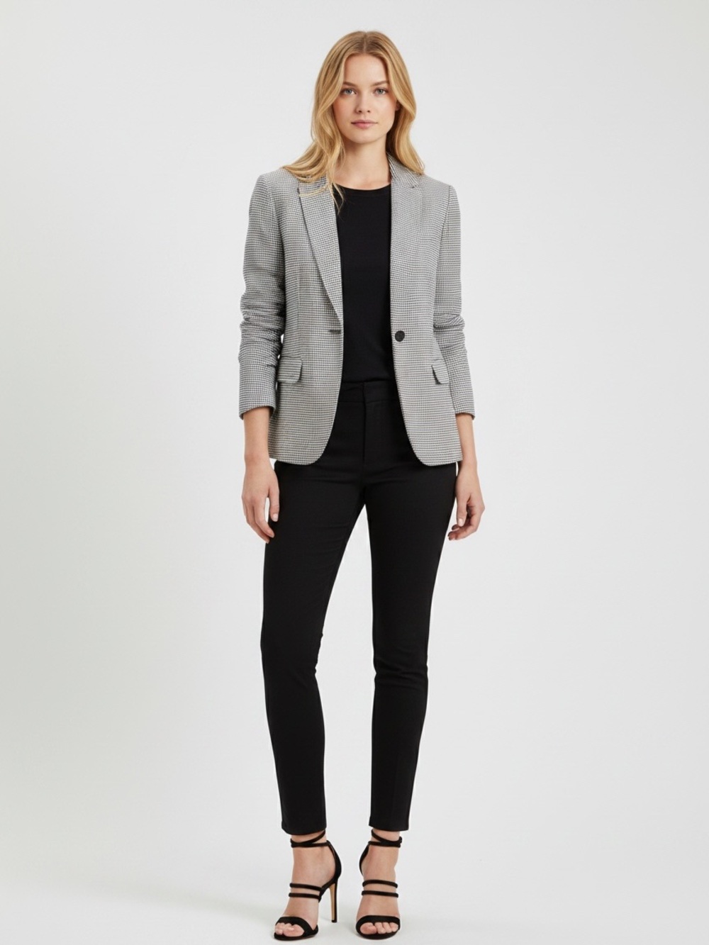Ralph Lauren Black and White Houndstooth Blazer